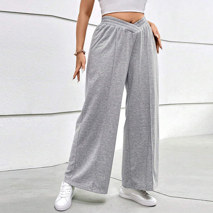 Damen weit geschnittene Freizeithose mit elastischem Bund und Cross-Over-Design Echo Archiv