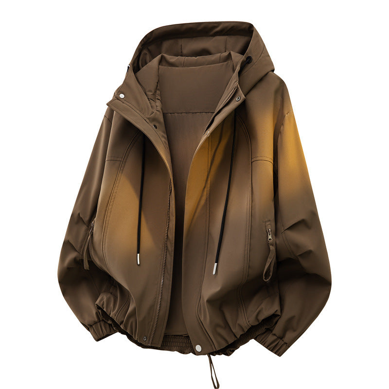 Herren Urbanes Tech-Hoodie mit wetterfester Membran, verdecktem Reißverschluss & elastischem Saum Echoarchiv