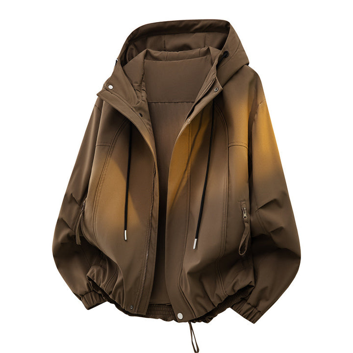 Herren Urbanes Tech-Hoodie mit wetterfester Membran, verdecktem Reißverschluss & elastischem Saum Echoarchiv