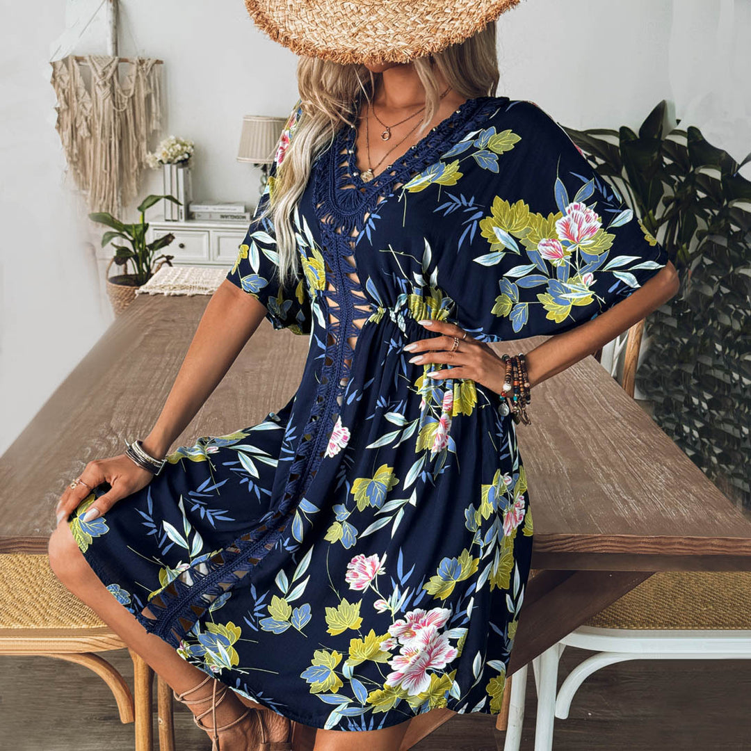 Damen Strandtunika mit floralen Details und raffiniertem Schnitt Echo Archiv