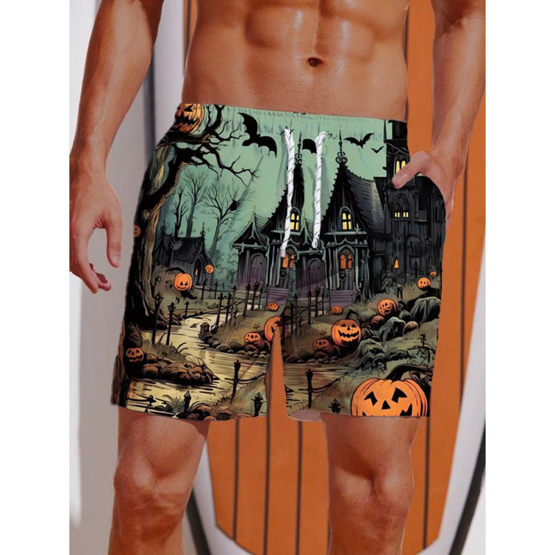 Herren Grafik Psychedelischer Druck Badehose Echoarchiv