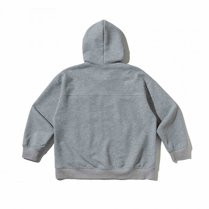 Unisex Oversize Kapuzen‑Zipjacke aus Waffelstrick mit Brust‑ und Eingrifftaschen Echo Archiv