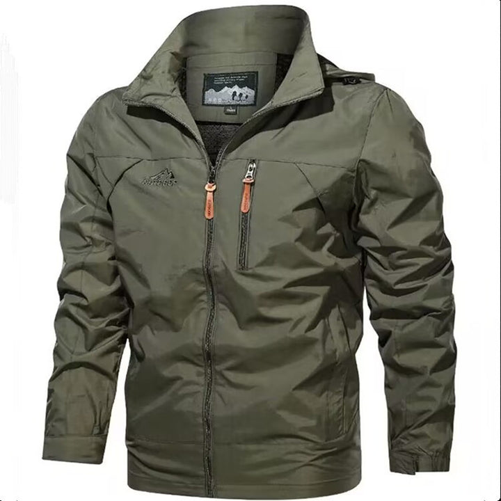 Herren Leichte wasserdichte Kapuzen-Outdoorjacke mit Brusttasche und verstellbaren Bündchen Echoarchiv