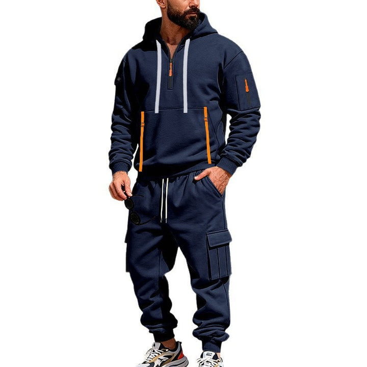 Herren nan urbanes Hoodie-Cargo-Set mit versteckten Reißverschlüssen, Mehrfach-Taschen und elastischem Saum Echo Archiv