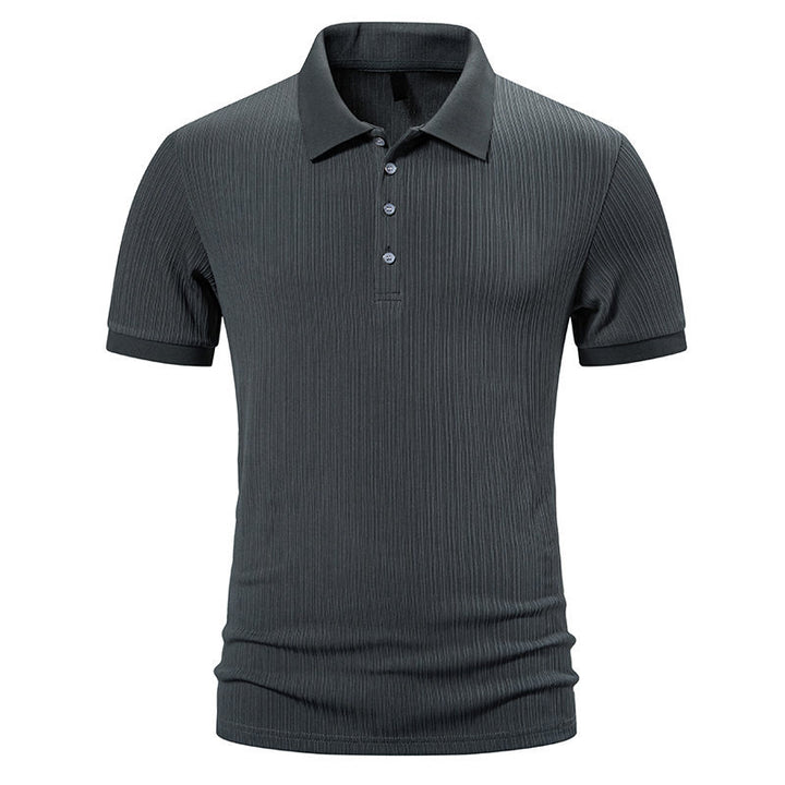 Herren modisches Kurzarm-Polohemd mit strukturiertem Design und hochwertigem Material Echoarchiv