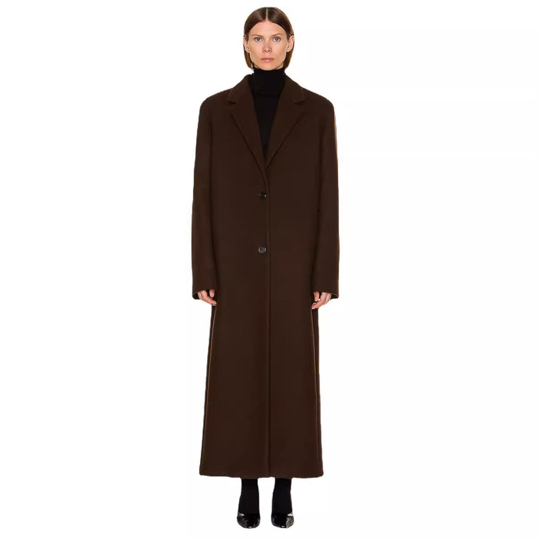 Damen Maximaler Einreihiger Mantel im Oversize‑Schnitt mit klassischem Revers Echoarchiv