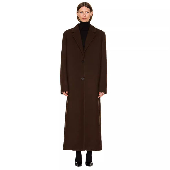 Damen Maximaler Einreihiger Mantel im Oversize‑Schnitt mit klassischem Revers Echoarchiv