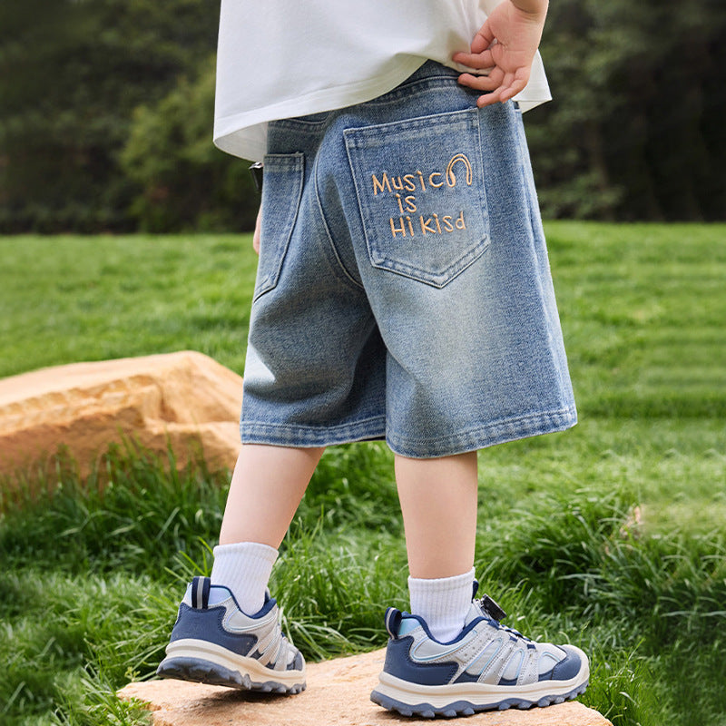 Jungen lässige Denim-Shorts mit kreativen Stickereien Echo Archiv