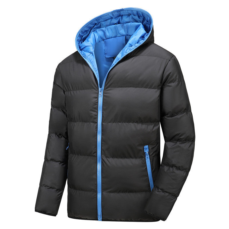 Herren Stepp-Winterjacke mit Kapuze, ultraleichter Thermoisolierung und kontrastierenden Reißverschlüssen Echoarchiv