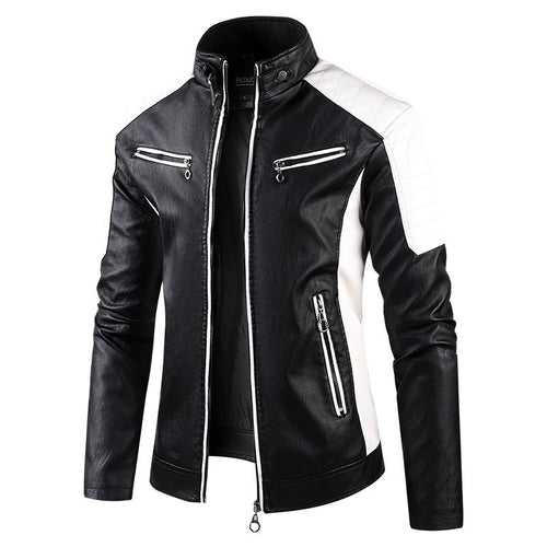 Herren Sportliche Kunstlederjacke mit hohem Kragen Echo Archiv