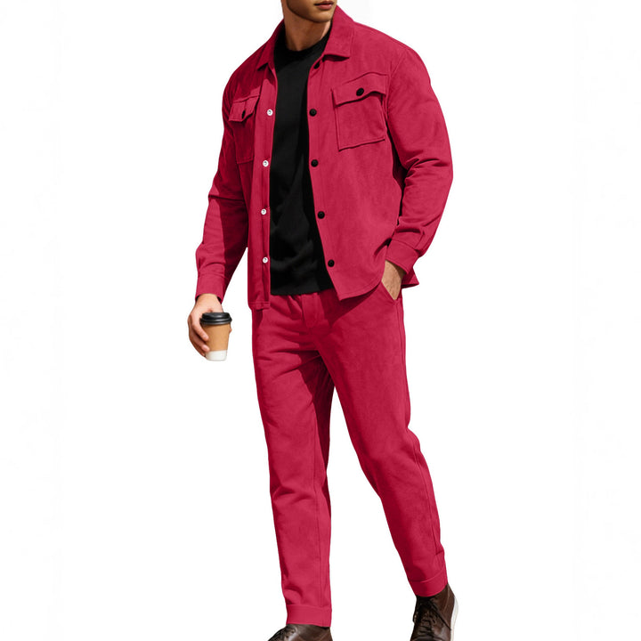 Herren nan Shirtjacke mit Pattentaschen und gerade geschnittene Chinohose Echo Archiv