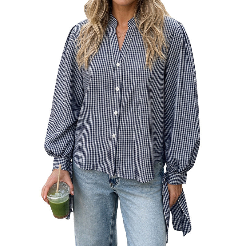 Damen Modische Bluse mit Rüschendetails und Knopfverschluss Echo Archiv