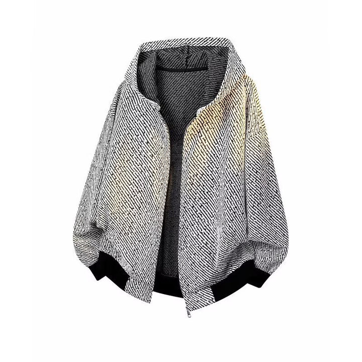 Damen Modische Jacke mit Kapuze und asymmetrischem Schnitt Echoarchiv
