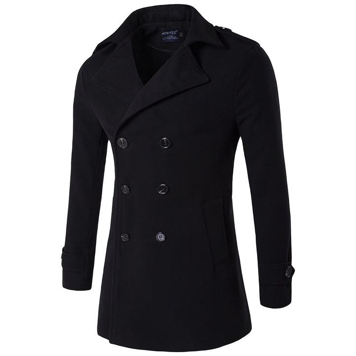 Herren modischer Trenchcoat mit doppelter Knopfleiste und praktischen Taschen Echoarchiv