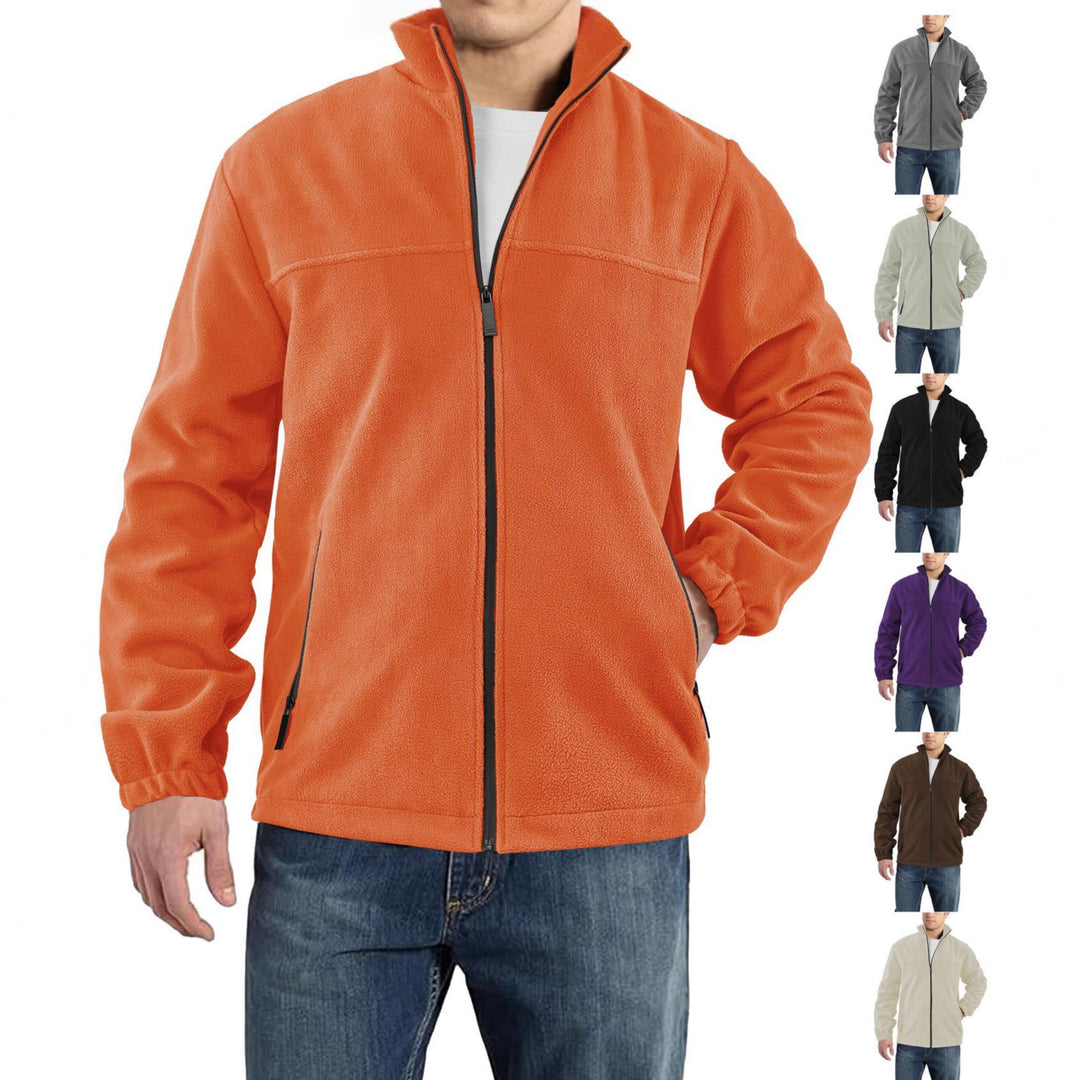 Herren nan warme Fleecejacke mit Reißverschluss, Stehkragen und Reißverschlusstaschen Echo Archiv