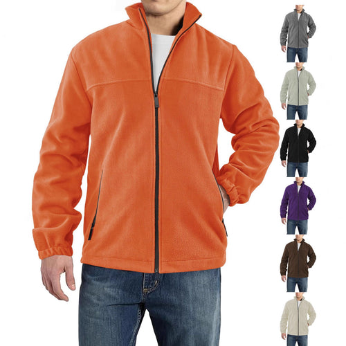 Herren nan warme Fleecejacke mit Reißverschluss, Stehkragen und Reißverschlusstaschen Echo Archiv
