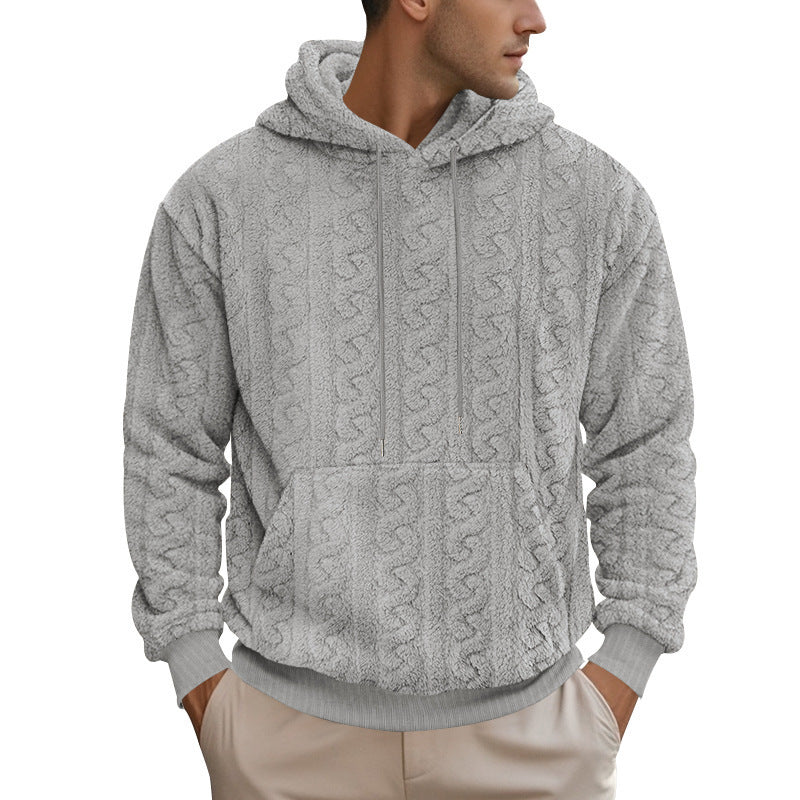 Herren gemütlicher Fleece Hoodie mit Kapuze und Kängurutasche Echoarchiv