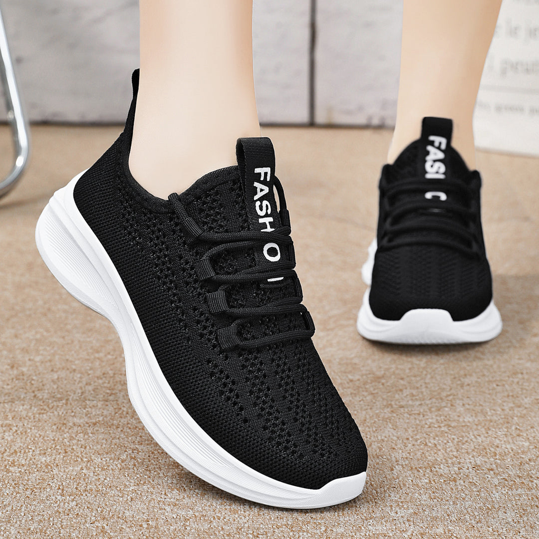 Damen nan gestrickter Slip-On Komfort-Sneaker mit sockenähnlichem Schaft, atmungsaktivem 3D-Mesh und gedämpfter EVA-Keilsohle Echo Archiv