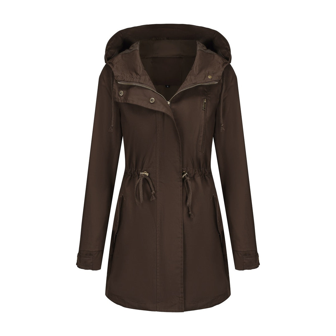 Damen nan leichter Parka mit Kapuze, Kordelzug und verdecktem Reißverschluss Echo Archiv