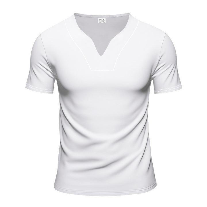 Herren kurzärmliges T-Shirt mit V-Ausschnitt und atmungsaktivem Stoff Echoarchiv