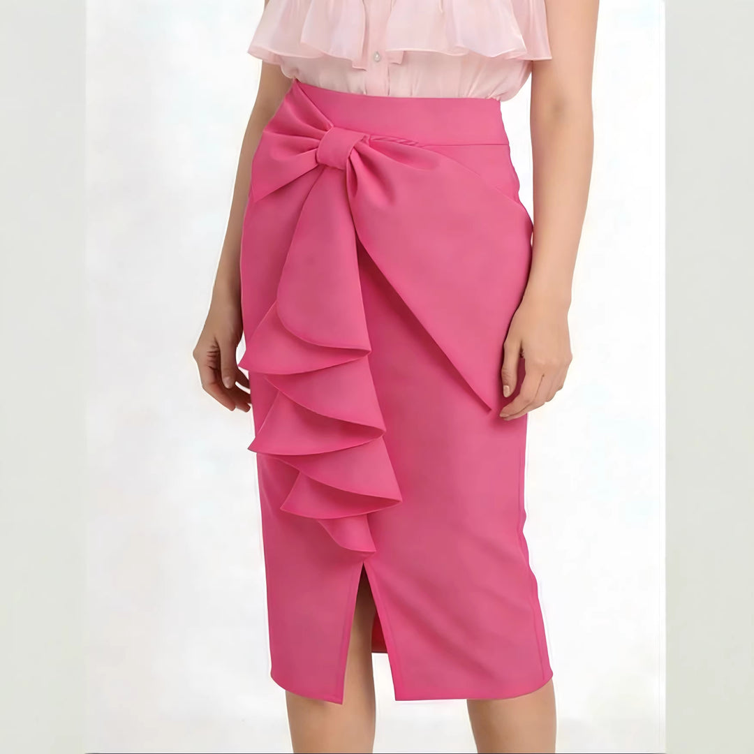 Damen Figurbetonter Midi-Rock mit elegantem Schleifendetail Echo Archiv