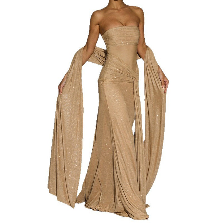 Damen Glamouröses Abendkleid mit Drapierungen Echo Archiv