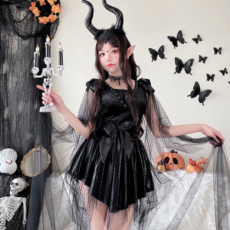 Damen verführerisches Halloween-Kostüm mit transparentem Tüll und zarten Details Echo Archiv