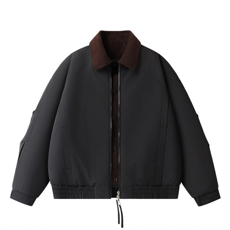 Herren Boxige Kurzjacke mit Cordkragen, doppelter Front und Kordelzugsaum Echo Archiv