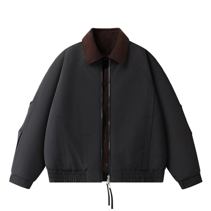 Herren Boxige Kurzjacke mit Cordkragen, doppelter Front und Kordelzugsaum Echo Archiv