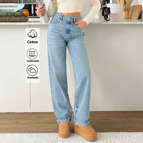 Damen Relaxed-Fit High‑Waist Jogger-Jeans mit elastischem Knöchelabschluss Echo Archiv