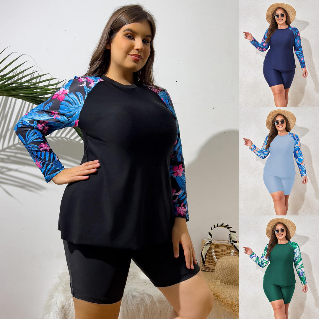 Damen Sportliches Surfanzug-Set mit langärmligen Oberteil und Shorts Echo Archiv