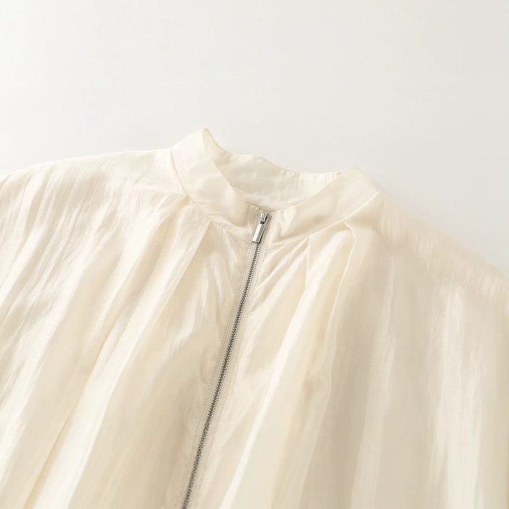 Damen Transparente Leichte Sommer-Blousonjacke mit Stehkragen und elastischem Saum Echo Archiv