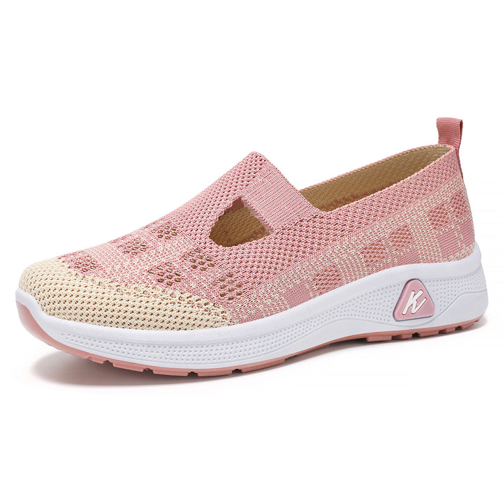 Damen nan leichter gestrickter Slip-On Mary-Jane-Sneaker mit Cut-Out, atmungsaktivem Strickoberteil und dämpfender Komfortsohle Echo Archiv