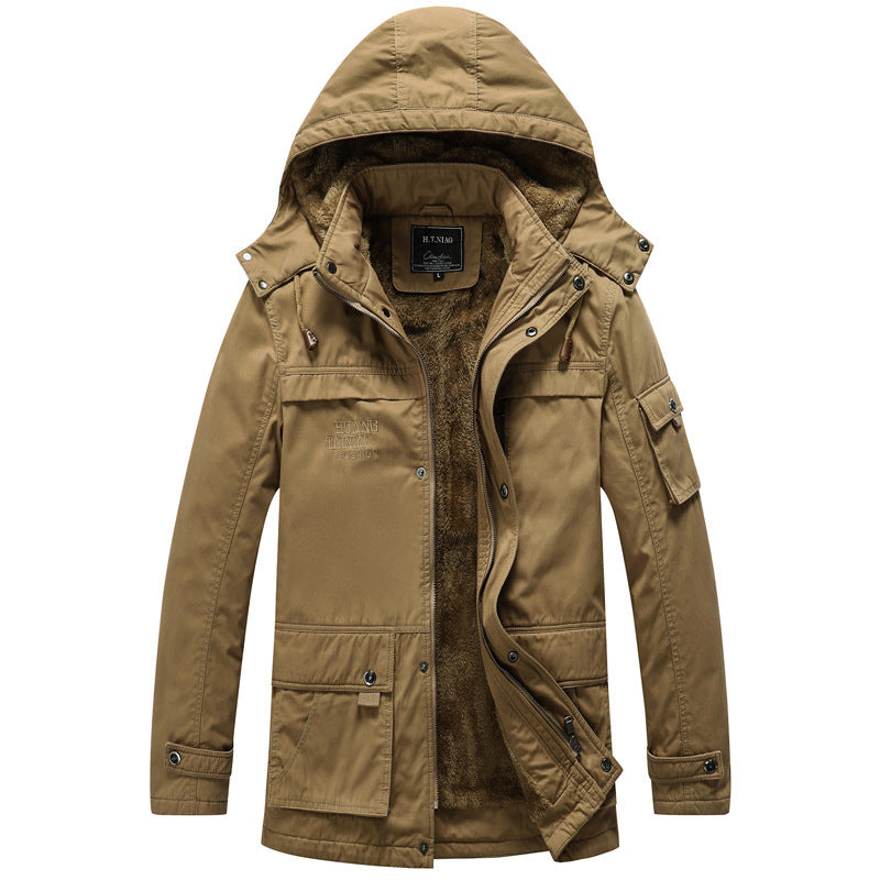 Herren Gefütterter Fieldparka mit Teddyfleece‑Innenfutter und Multifunktions‑Taschen – Taviero