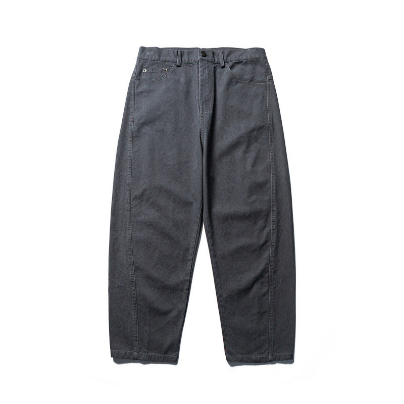 Herren Konisch geschnittene Twill-Hose mit hoher Taille und fünf Taschen Echo Archiv