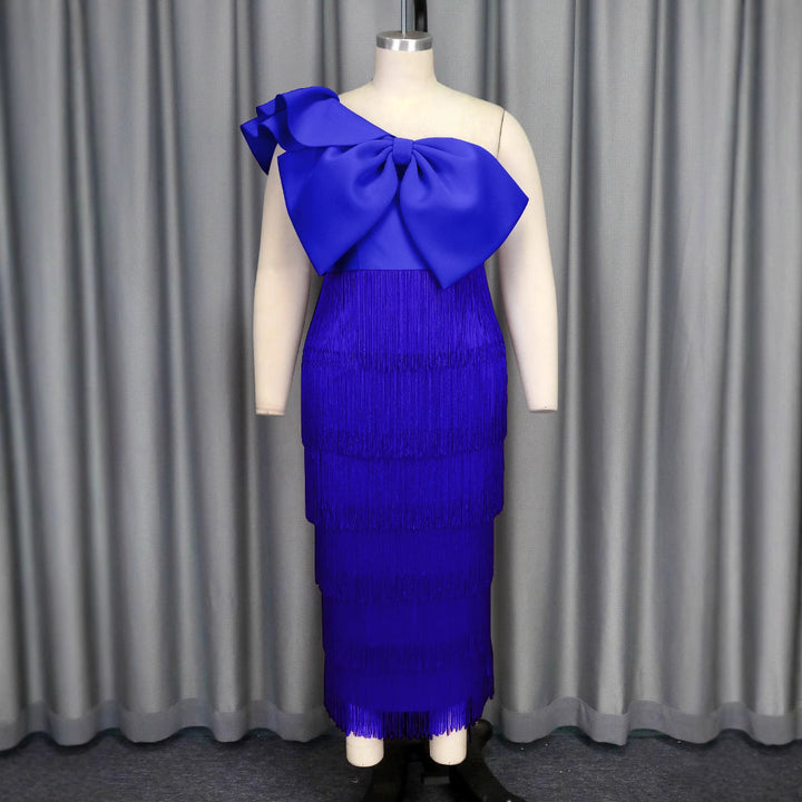 Damen Cocktailkleid mit voluminösem Rüschendesign und Fransen Echo Archiv