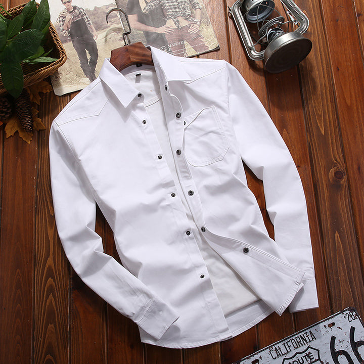 Herren Canvas-Overshirt im Worker‑Look mit Brustpattentasche und Western‑Nahtführung Echoarchiv