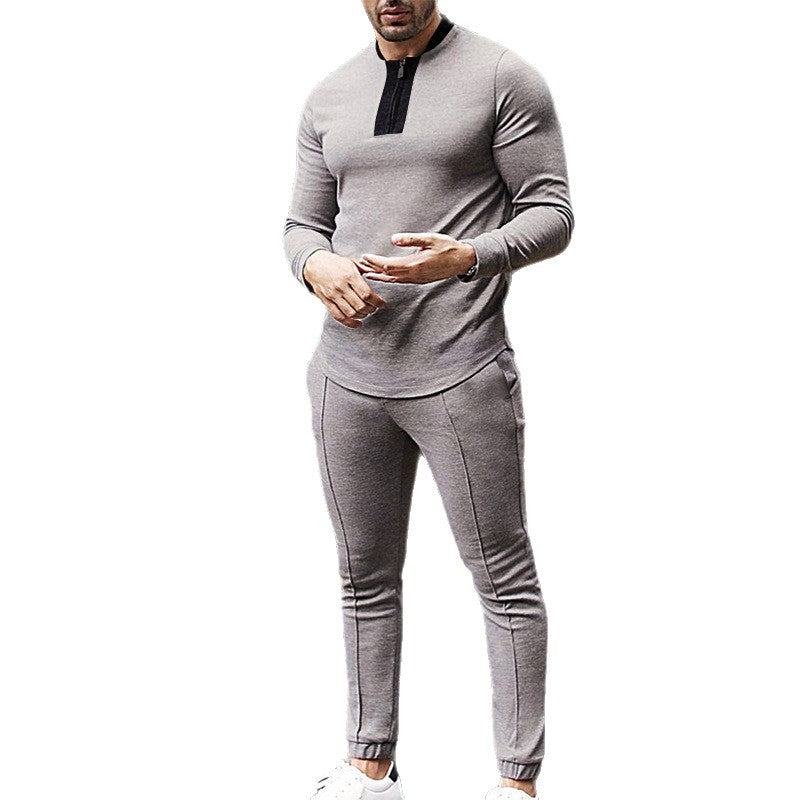 Herren elegantes und modernes Sportanzug-Set mit Reißverschluss und strukturierter Oberfläche Echoarchiv
