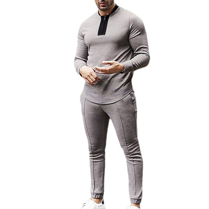 Herren elegantes und modernes Sportanzug-Set mit Reißverschluss und strukturierter Oberfläche Echoarchiv