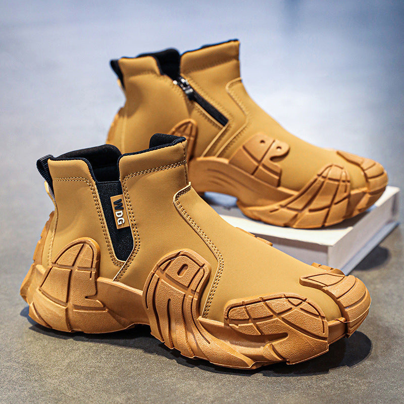 Herren robuste technische Chelsea-Boots mit neoprenartigem Schaft, seitlichem Reißverschluss und profiliertem Offroad-Laufsohle – Tavélo