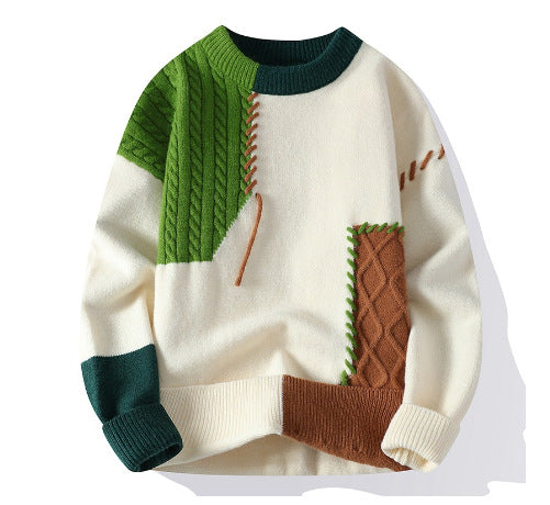 Herren Strickpullover mit kreativem Muster und strukturierten Akzenten Echoarchiv