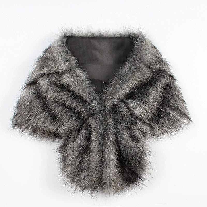 Damen elegante Kunstpelz-Schulterstola im Capelet‑Schnitt Echo Archiv