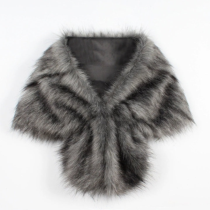 Damen elegante Kunstpelz-Schulterstola im Capelet‑Schnitt Echo Archiv