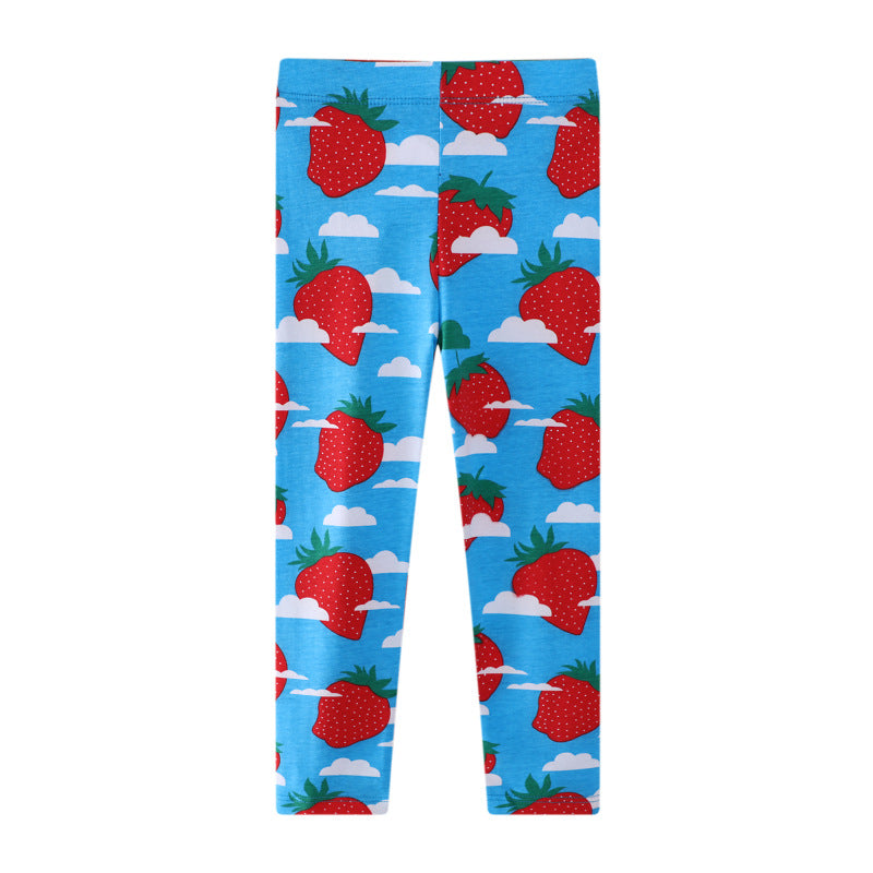 Mädchen Leggings mit fröhlichem Erdbeermotiv Echo Archiv