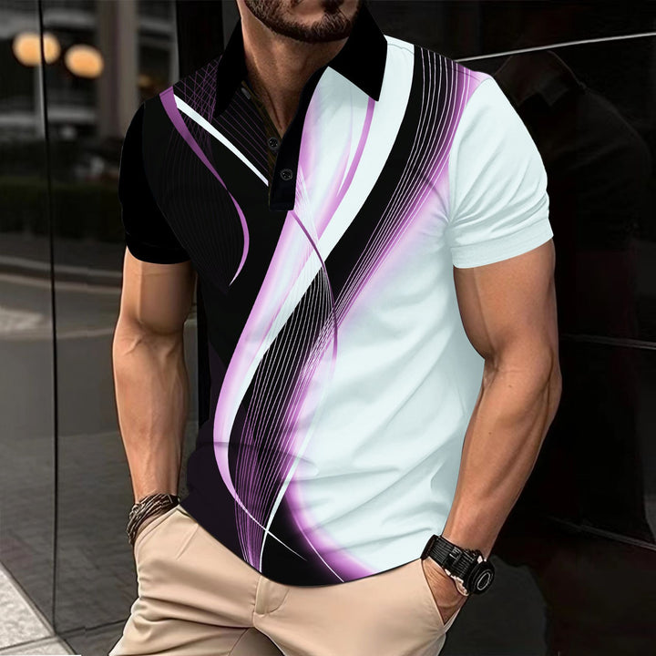 Herren Poloshirt mit modernem Grafikdesign Echoarchiv