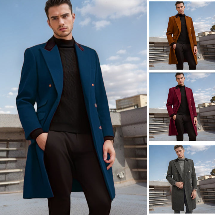 Herren Eleganter, taillierter Wollmantel Echoarchiv