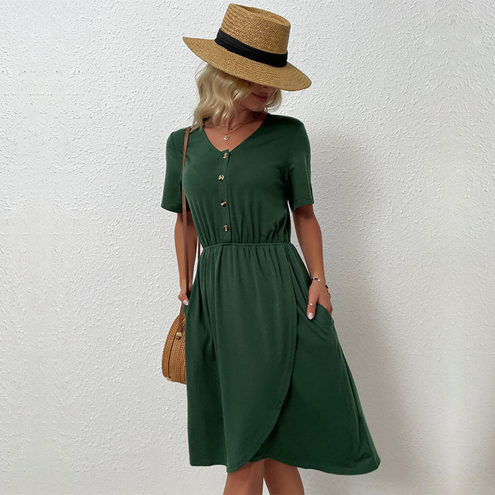 Damen Wickelkleid mit Knopfdetails Echo Archiv