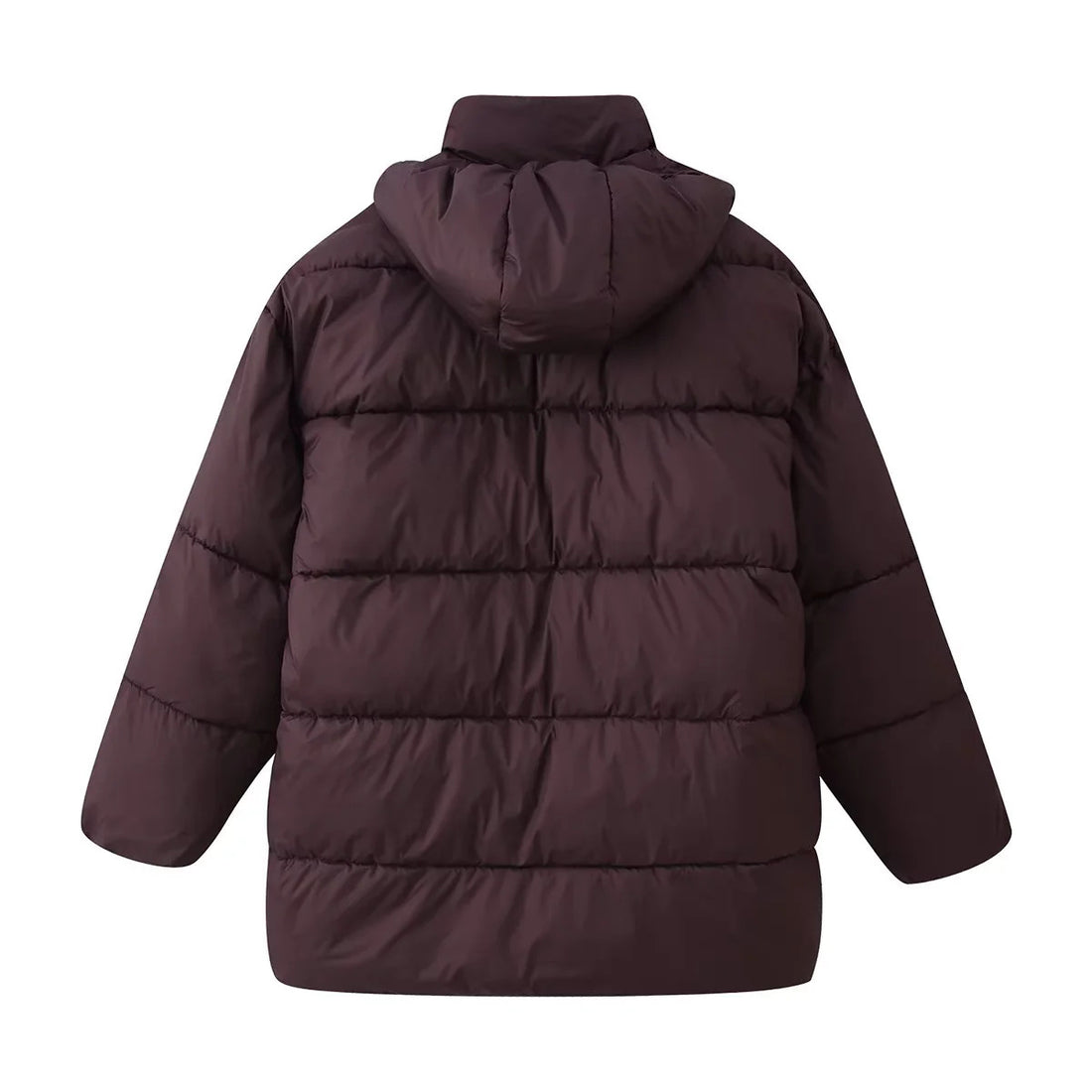 Damen oversized Steppjacke mit Kapuze und wärmender Thermofütterung – Célinea