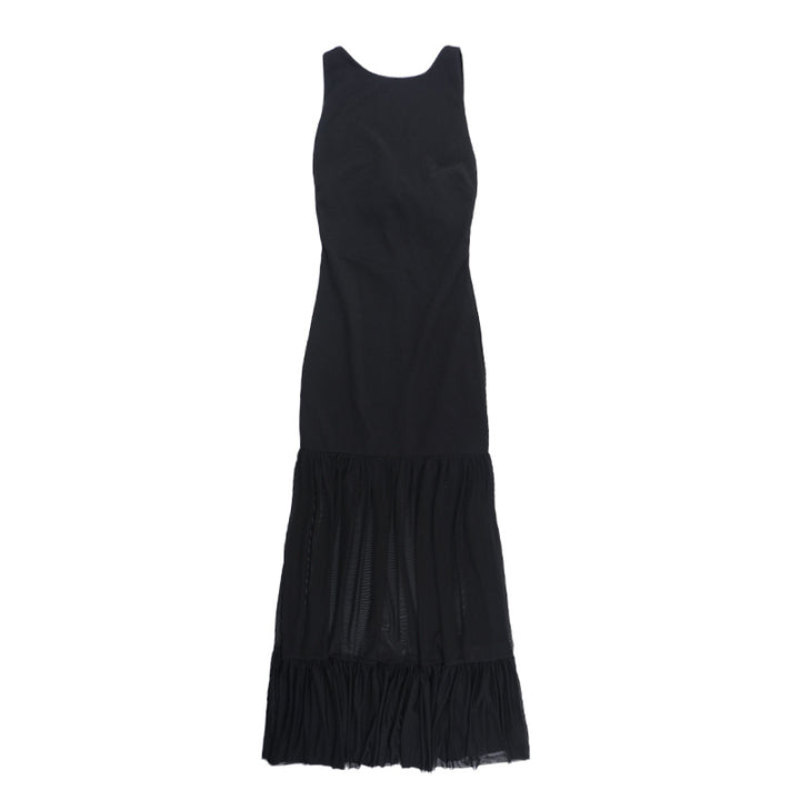 Damen Elegantes Maxikleid mit transparenten Einsätzen und Rüschendetails Echo Archiv