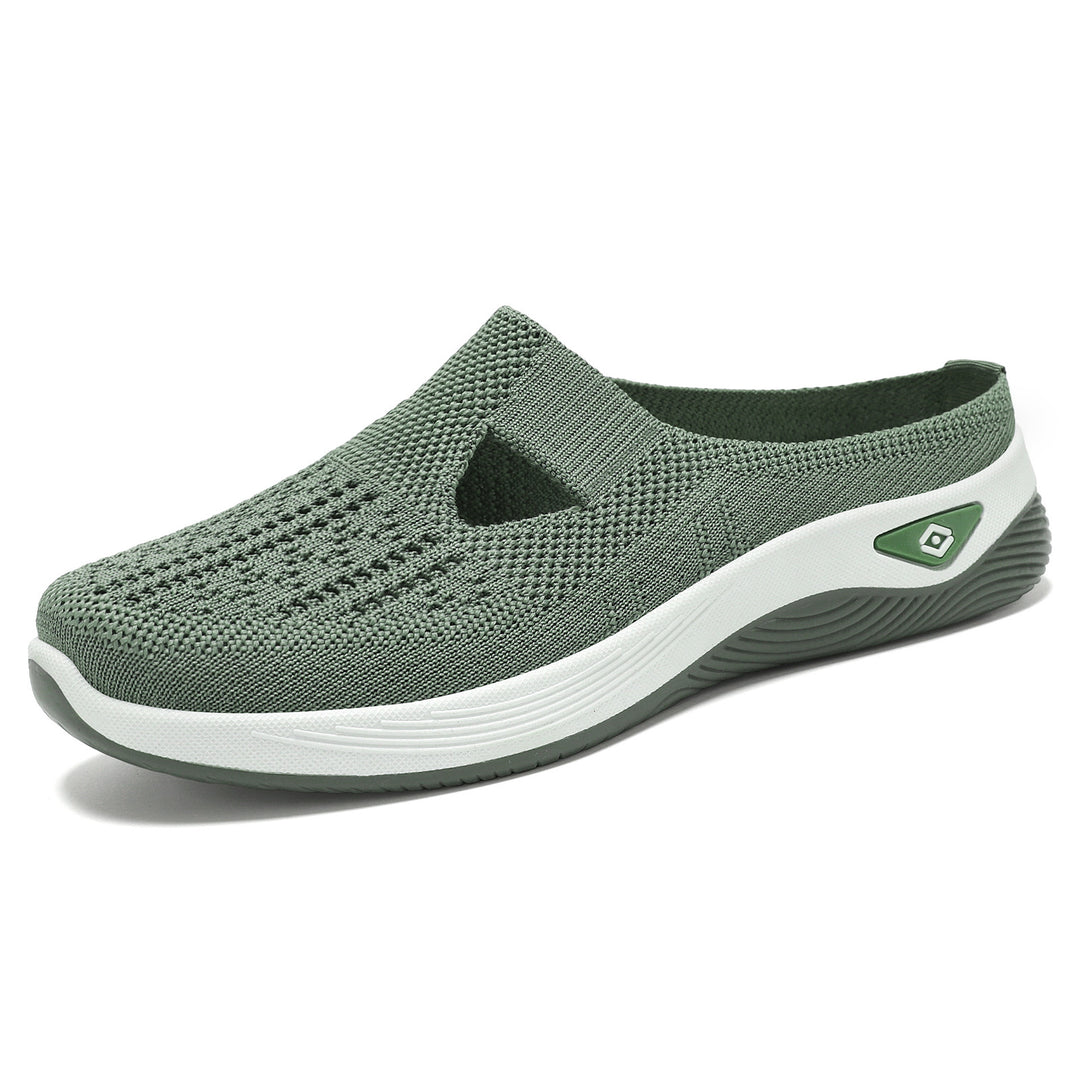 Damen nan atmungsaktive Strick-Slipper Clog mit seitlicher Cut-Out-Öffnung, dämpfender EVA- und PU-Zwischensohle Echo Archiv